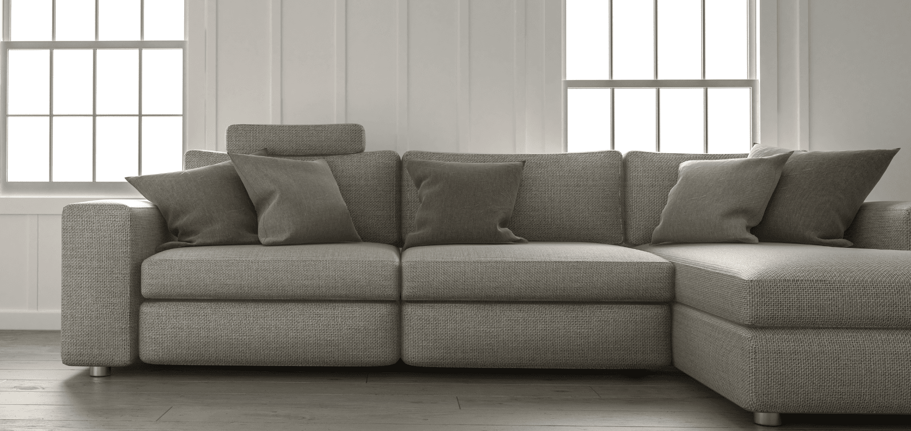 Modern living room with stylish furniture, elegant lighting, and a cozy ambiance.